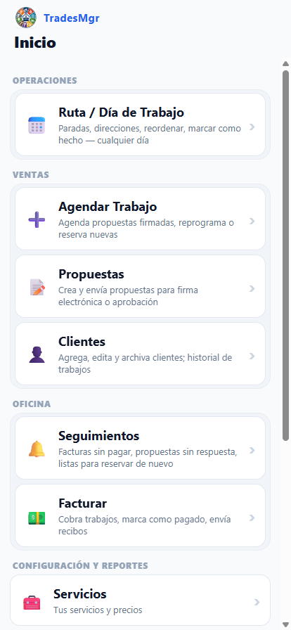 The full app interface switched to Spanish